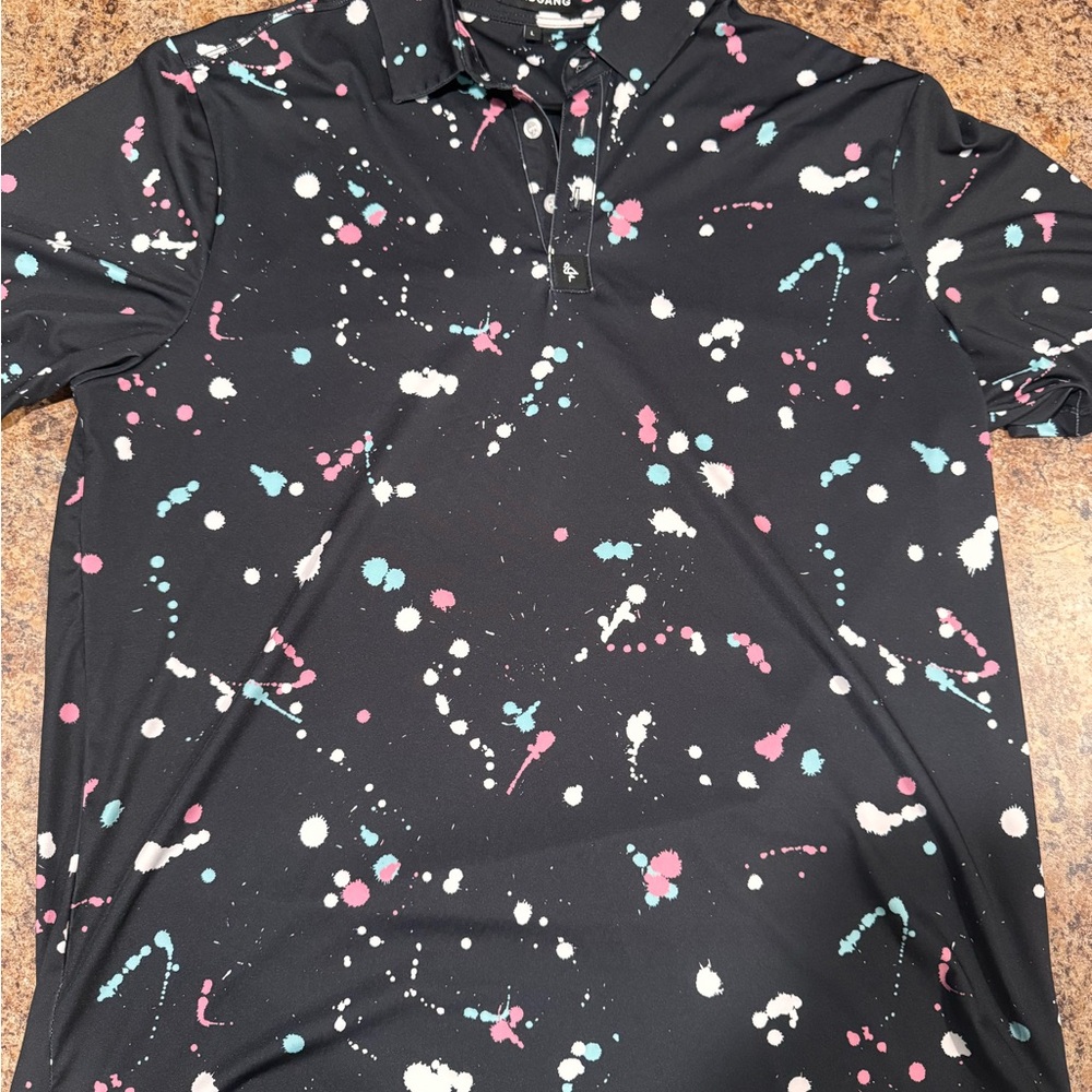 Stylish Black Splatter Polo Shirt